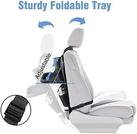 Black Oxford cloth car seat back buggy bag measuring 42x30cm with multifunction hanging storage