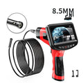 8.5mm diameter dual-lens endoscope camera with hard wire cable and memory card.