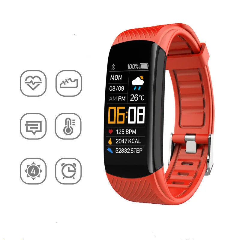 C5S model smart fitness bracelet with colour screen on a flexible TPU wrist strap