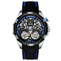 Automatic mechanical men's watch with luminous hands and hollow dial in business styling