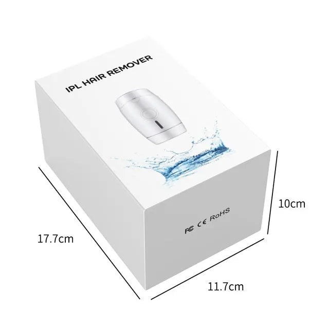 White home laser hair removal instrument with display screen and adjustment buttons