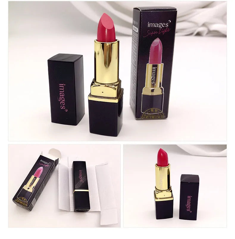 Moisturising lipstick tube in a choice of 10 colours including coral red and barbie pink.