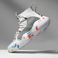 Men's camouflage vulcanise sneakers with mesh upper and rubber sole in black or white pattern