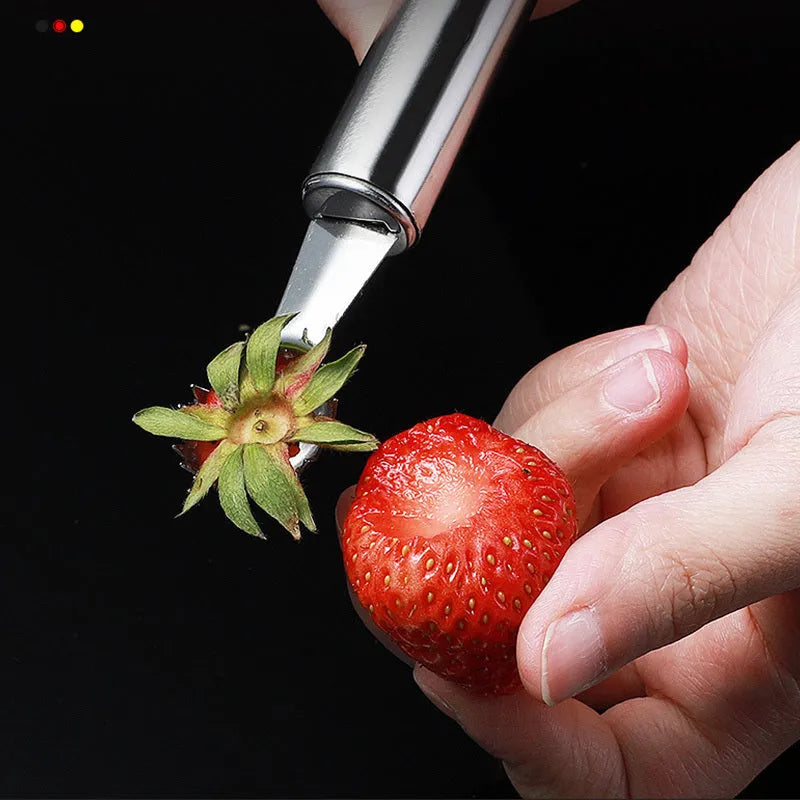 Stainless steel strawberry stem remover creative kitchen gadget modern minimalist design 410 stainless steel