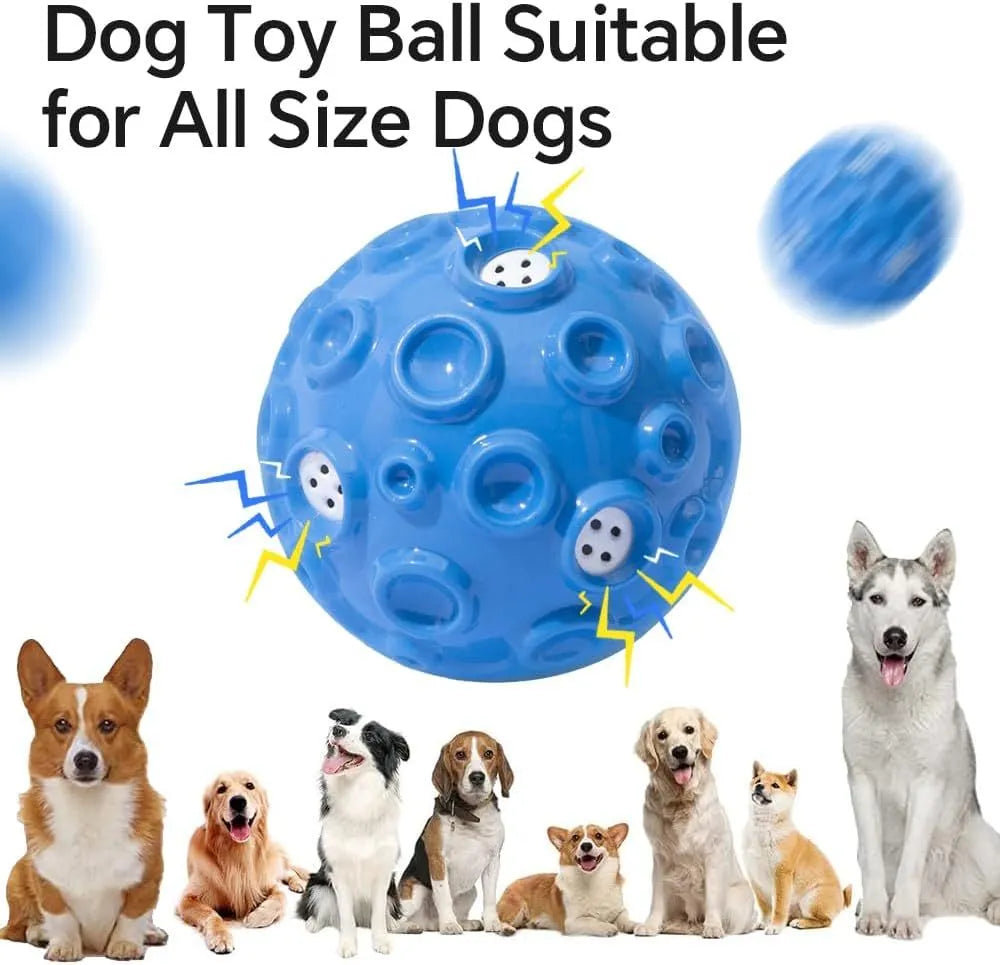 Durable dog chew toy ball with textured surface for teeth cleaning and anxiety relief