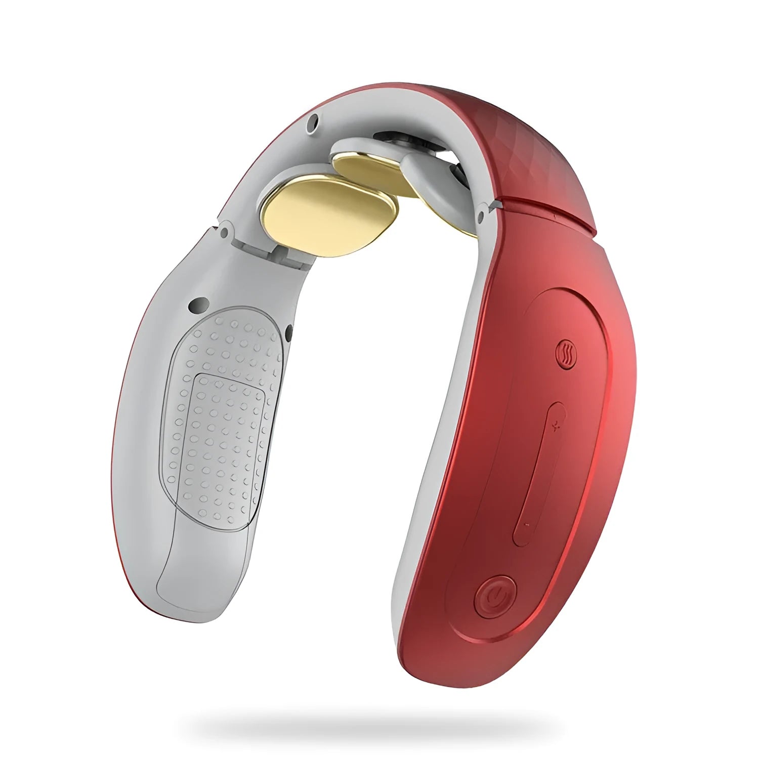 Red and white intelligent cervical massager with three contact points and computer control display