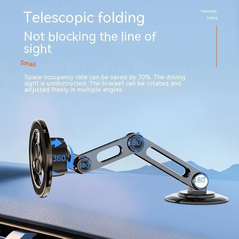 All-metal magnetic car phone holder with four colour options shown