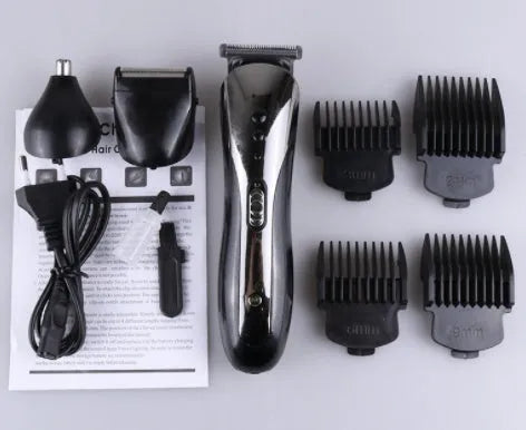 Electric hair clipper with stainless steel blade and black finish