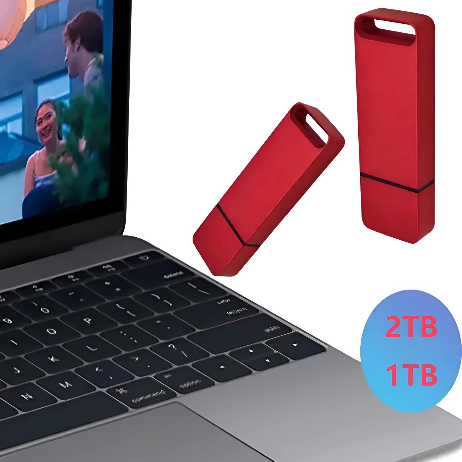 Metal USB flash drive with custom graphic design in black, red or silver colour options