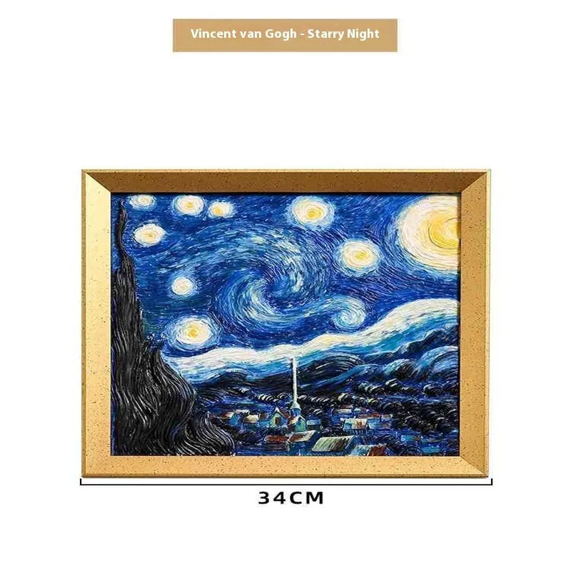 DIY oil painting kit with epoxy pottery paints showing Van Gogh Sunflowers design on canvas