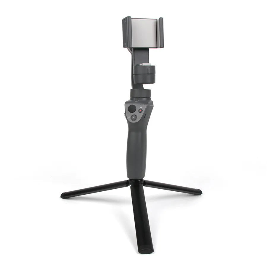 Black aluminium mobile phone tripod handheld stabilizer compatible with iPhone
