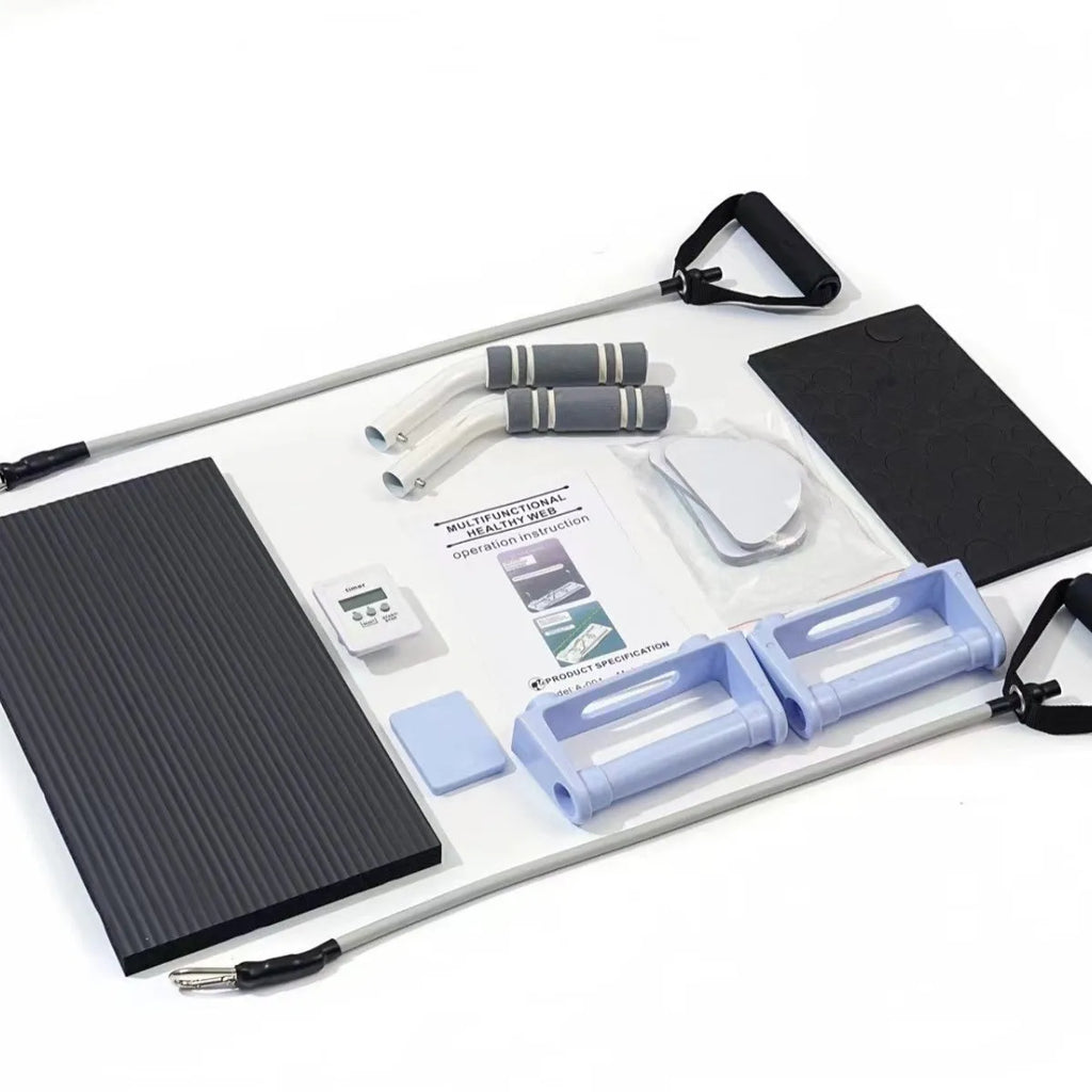 Purple foldable belly panel flat support trainer measuring 41x25cm