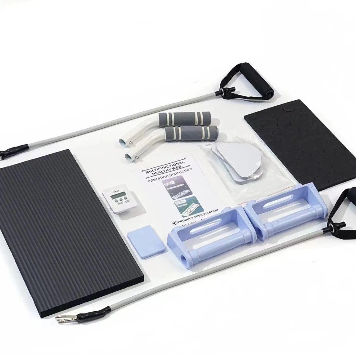 Purple foldable belly panel flat support trainer measuring 41x25cm