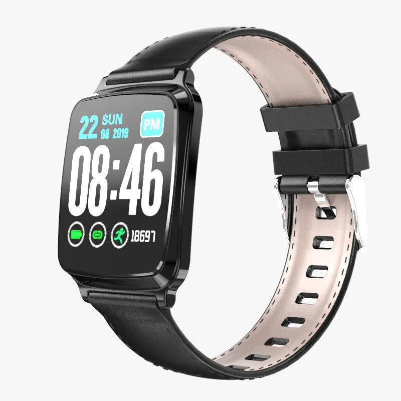 M8 multi-function smart bracelet with touch screen showing heart rate data, on a TPU strap.