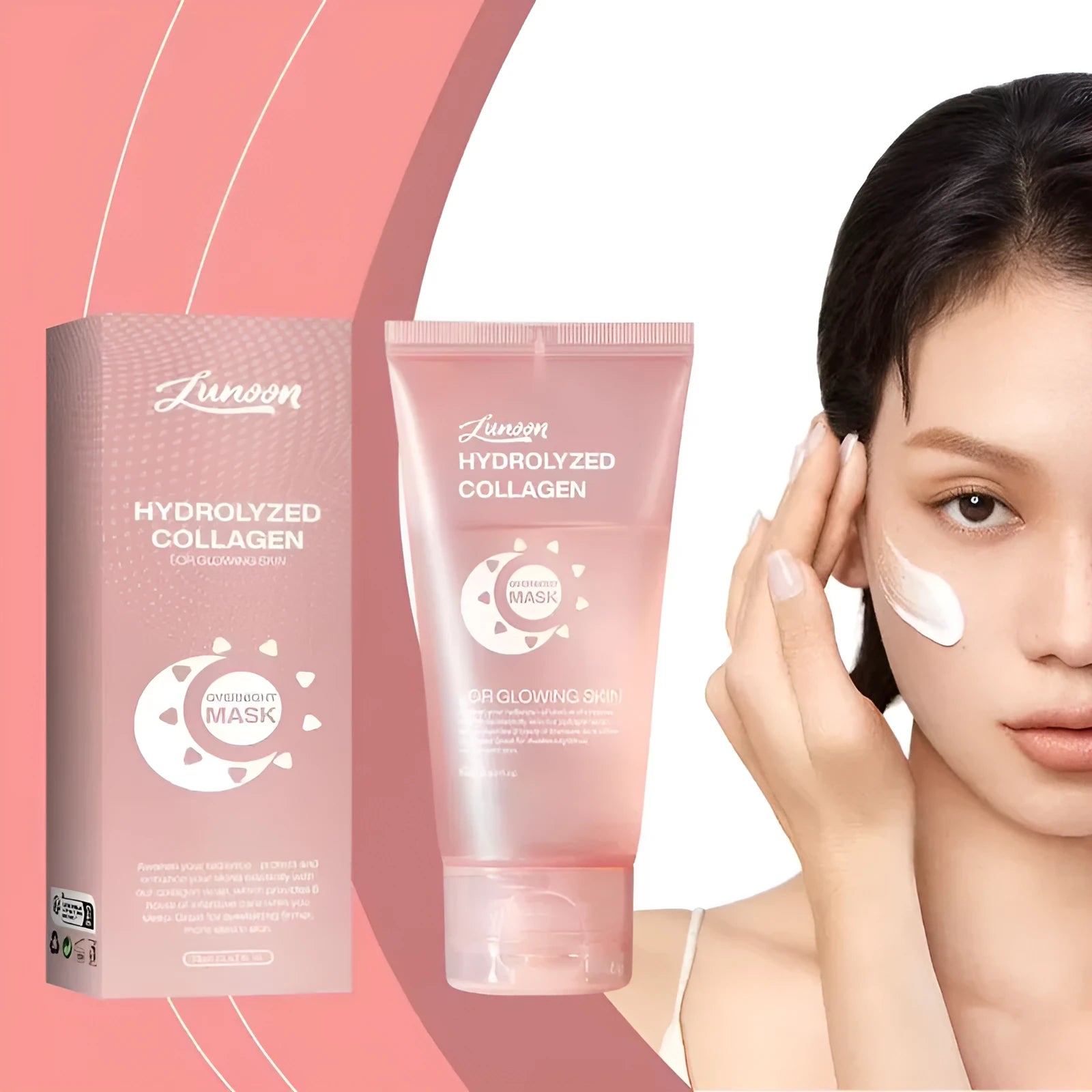 75ml collagen night face mask bottle with brush applicator for even overnight application