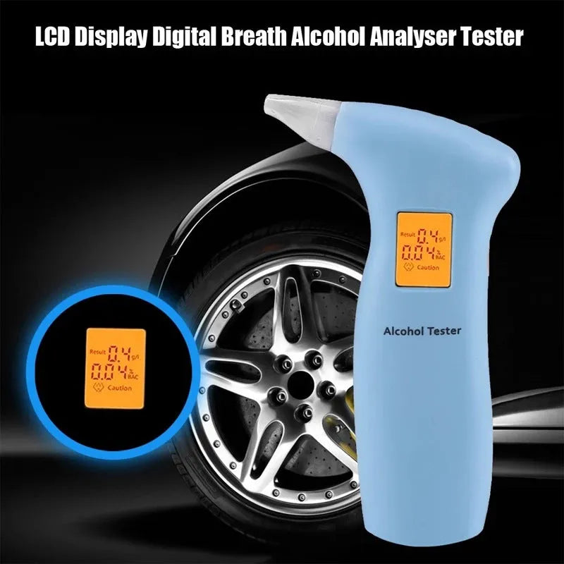 Portable orange light breath alcohol tester with handheld design and replaceable mouthpieces
