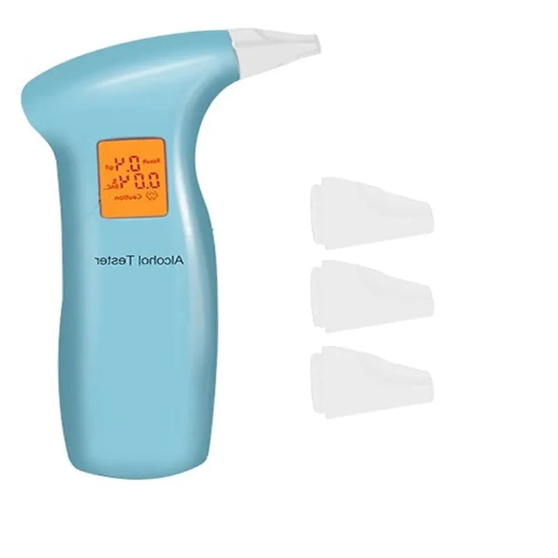 Portable orange light breath alcohol tester with handheld design and replaceable mouthpieces