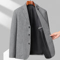 Men's loose-fit wool coat in solid colour for spring and autumn wear