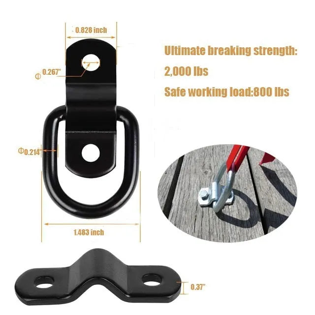 Black carbon steel galvanised pull ring floor hook for trucks
