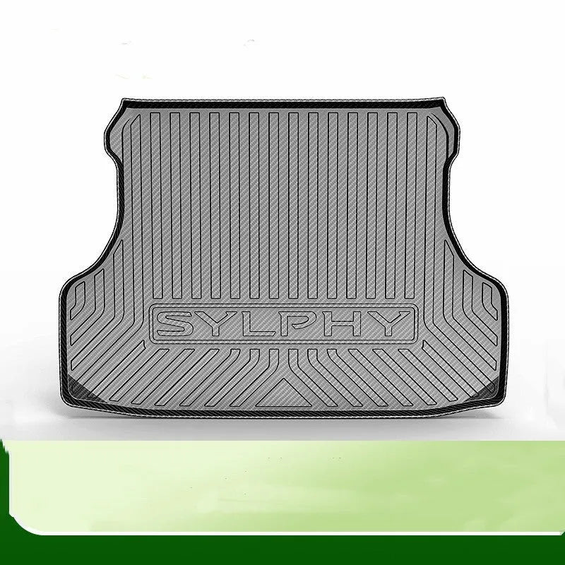 Black carbon fiber pattern TPE trunk pad for vehicle boot protection