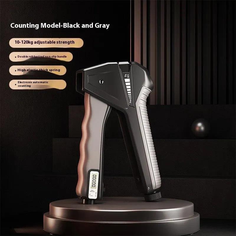 Adjustable hand exercise gripper with mechanical counter in multiple colour options