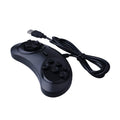 Black Sega USB PC game controller with 1.8 metre copper wire for Windows computers