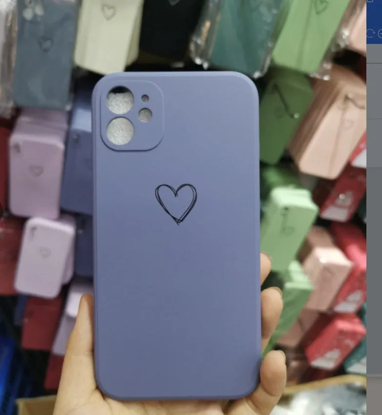Silicone TPU phone case for Apple iPhone in solid colours black, green, pink, purple, red, white, grey, light green.