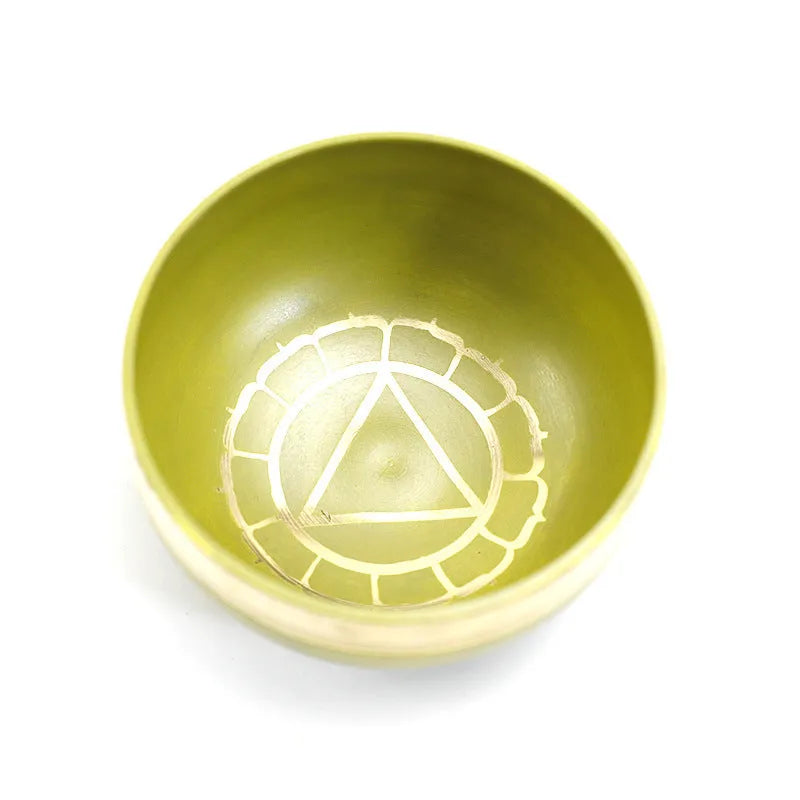Handmade colourful Himalayan singing bowl meditation instrument with mallet
