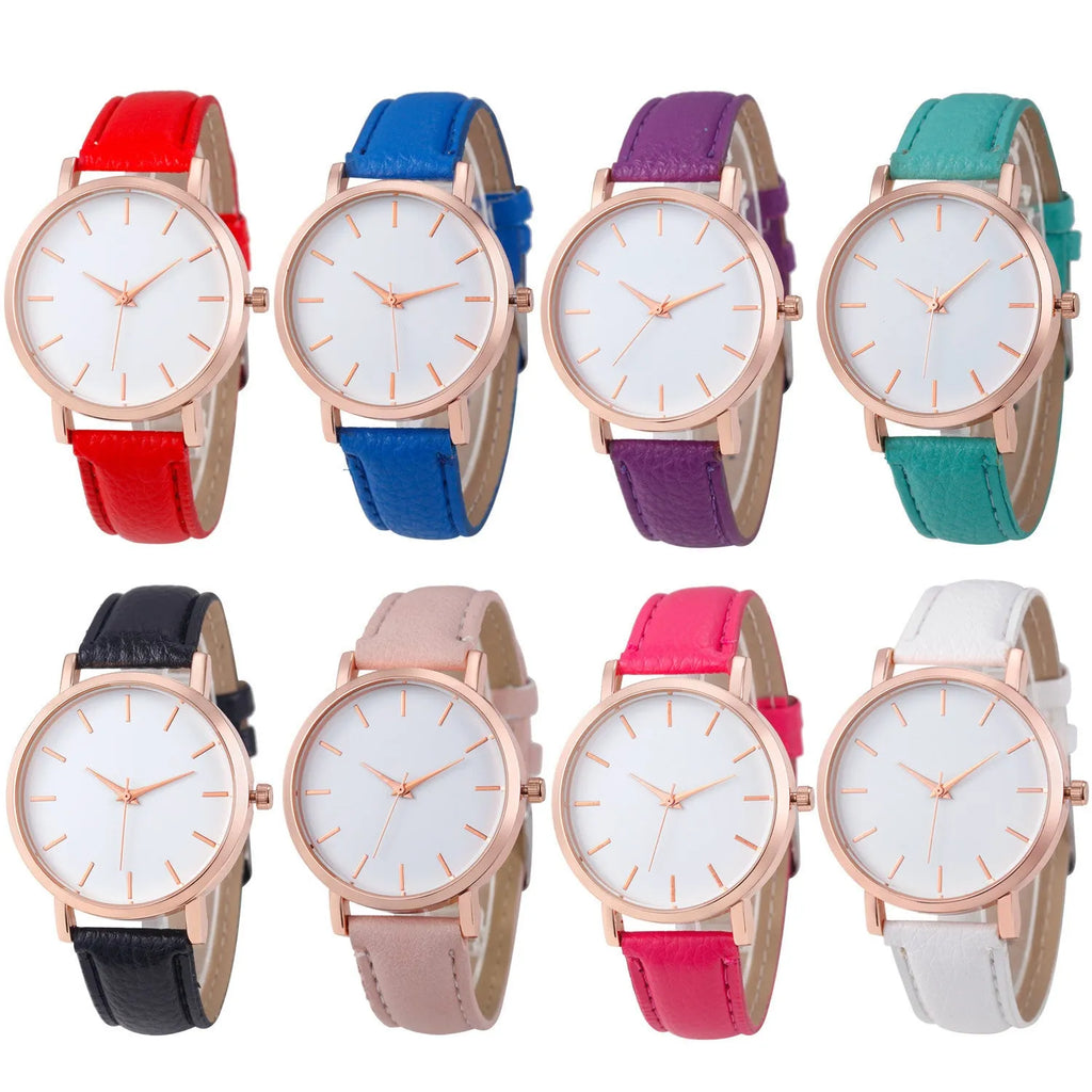 Square quartz watch with alloy case and PU leather strap in selected colour