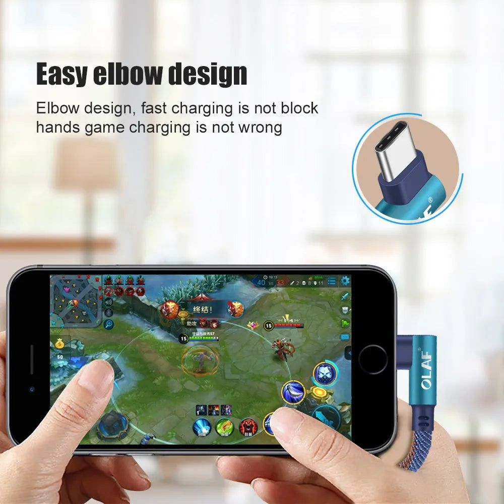 Fast charging USB cable with aluminium alloy connectors, available in Android and Type-C types and multiple colours.