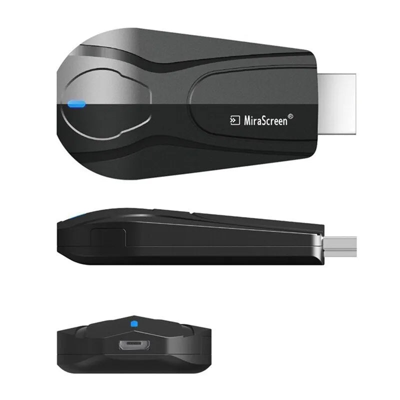 Black wireless screen player for smartphone HDMI mirroring and casting