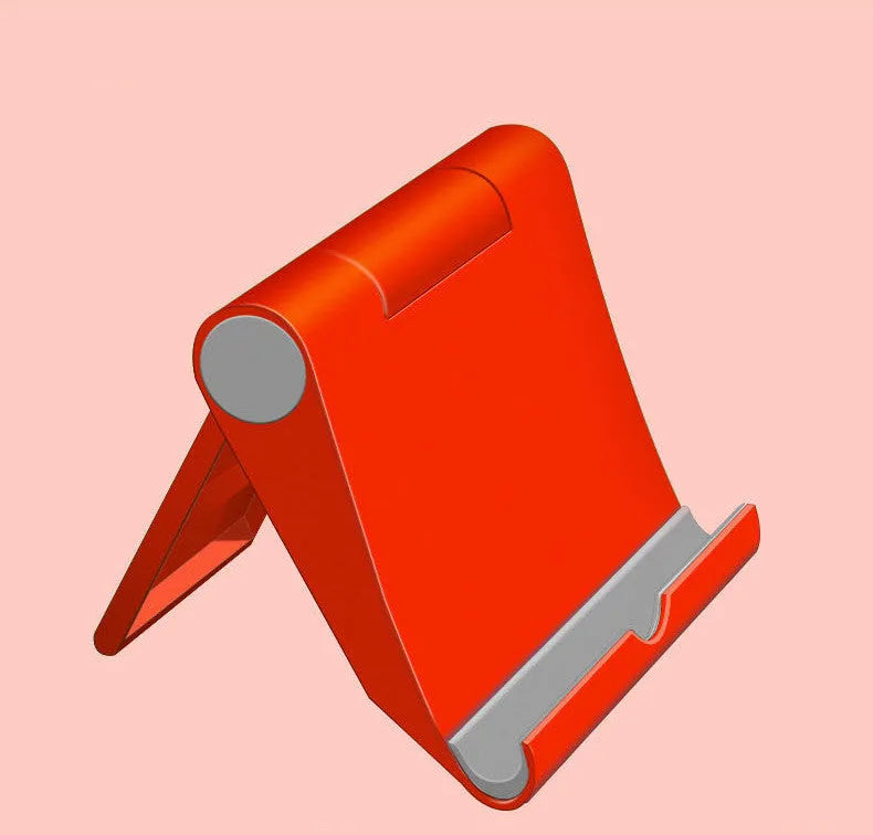 Black PE folding phone and tablet stand shown at an angle on a white background.