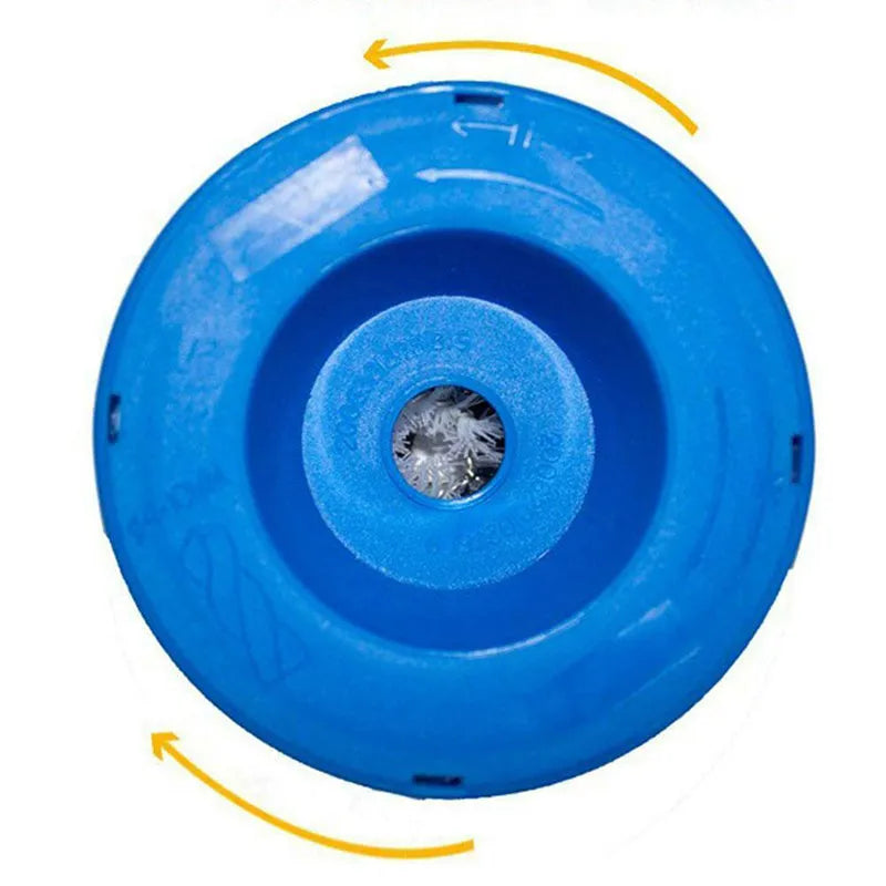 Blue bowl-shaped electric hammer dust cover for drills, showing non-slip sponge and PVC gasket.