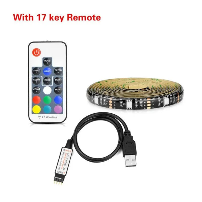 Flexible LED strip light with 30 beads per metre for TV and computer background lighting