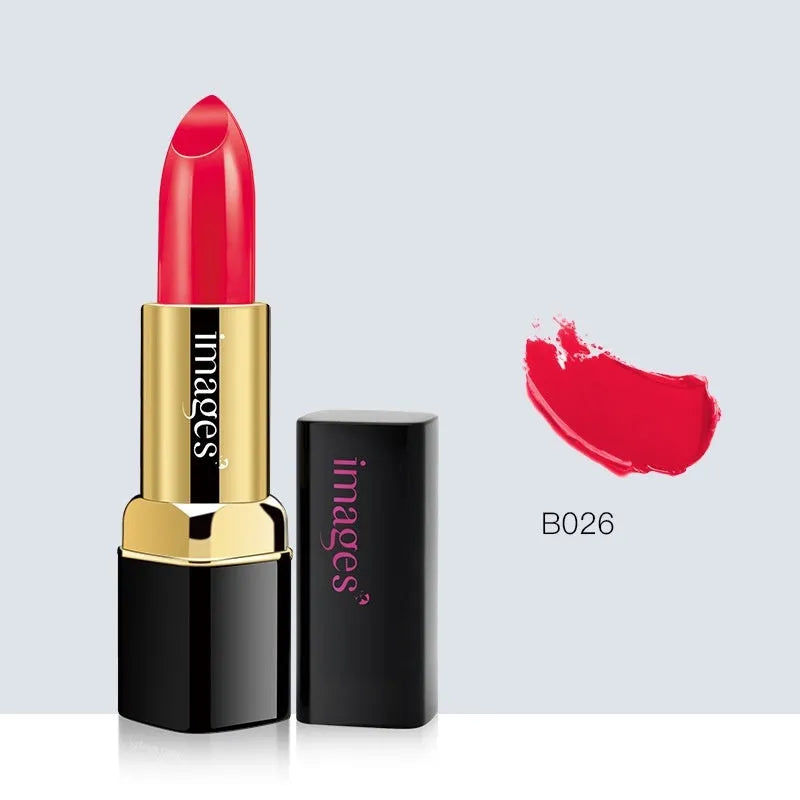 Moisturising lipstick tube in a choice of 10 colours including coral red and barbie pink.