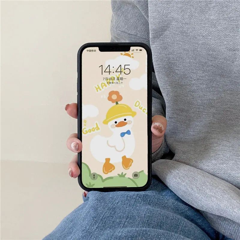 Black plush fairy funny phone case back cover for iPhone 13 Pro Max, 13 Pro, 12, 11, and XS Max