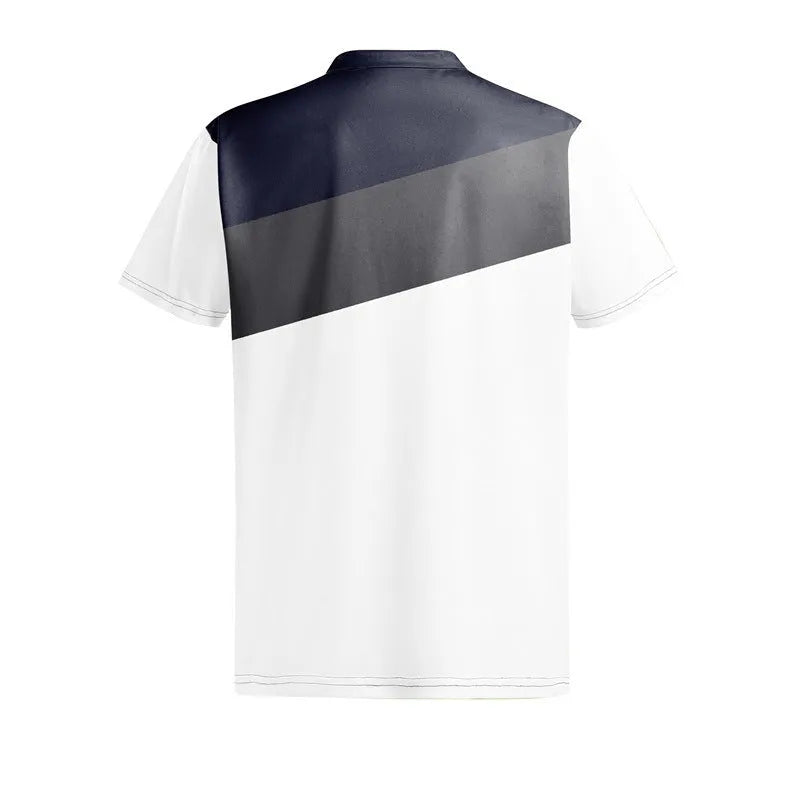 Men's 3D digital printed short sleeve t-shirt in pearl cotton fabric showing colour-matched pattern