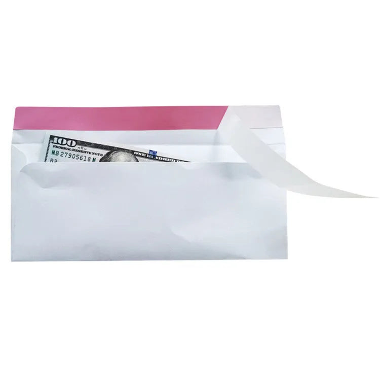 Blue anti-opening confidential envelope with self-adhesive security packaging measuring 105x240mm