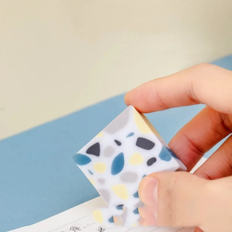 Brick-shaped rubber eraser for traceless pencil mark removal