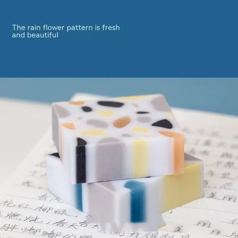 Brick-shaped rubber eraser for traceless pencil mark removal