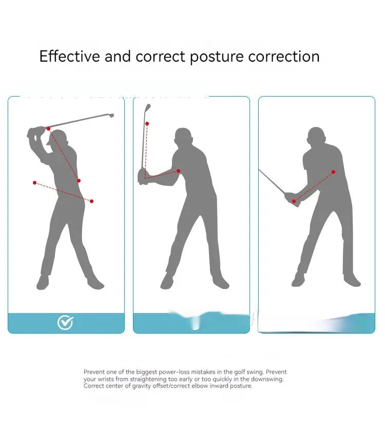 Black silicone elastic golf swing correction trainer for physical practice