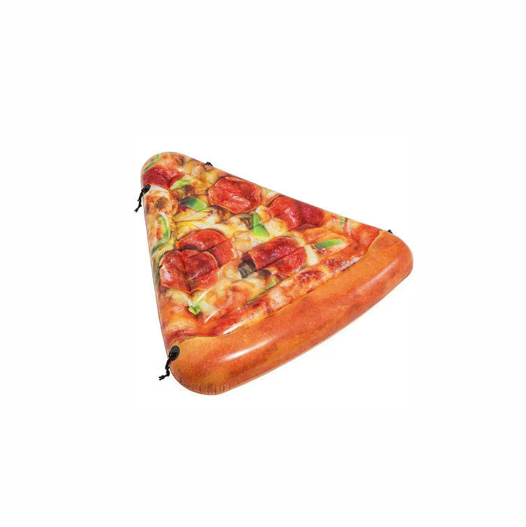 Pizza float surfboard inflatable recliner measuring 175cm by 145cm with colourful printed design for water swimming