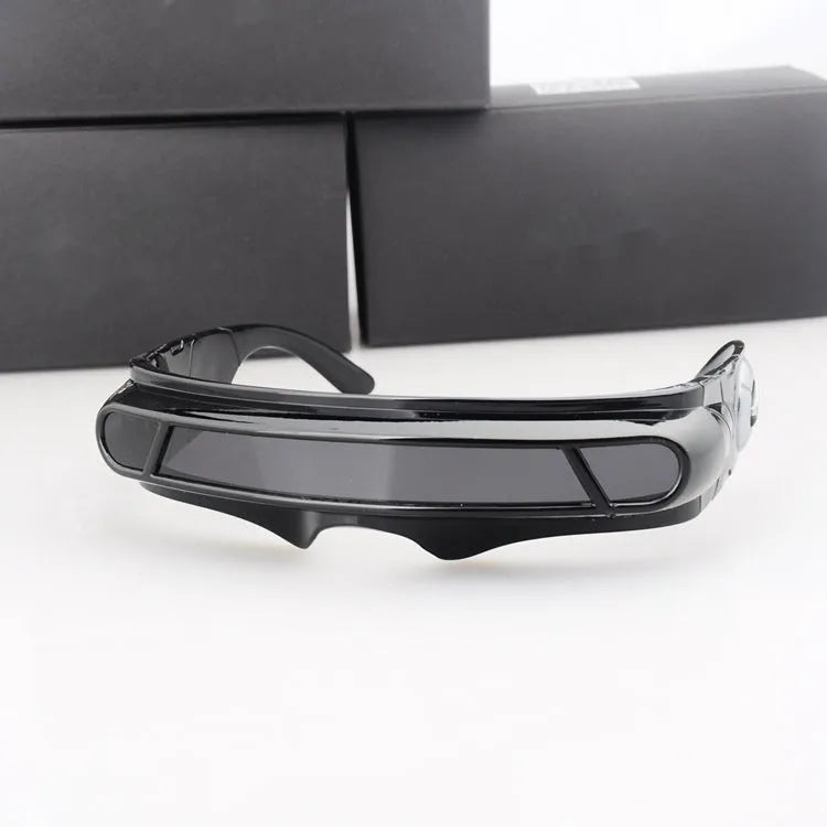 Black frame sports sunglasses with polarised lenses in three colour options: grey, red mercury, or blue mercury