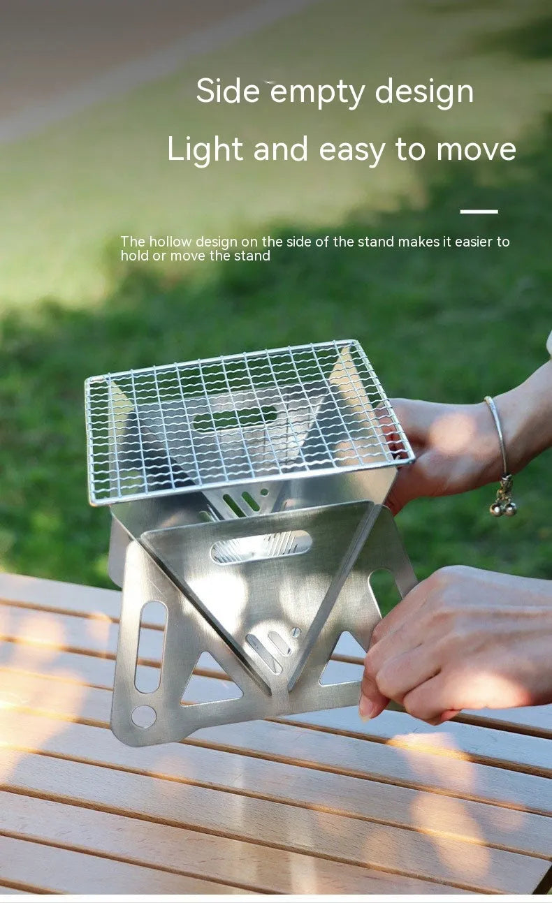 Stainless steel folding barbecue oven with storage bag for outdoor cooking