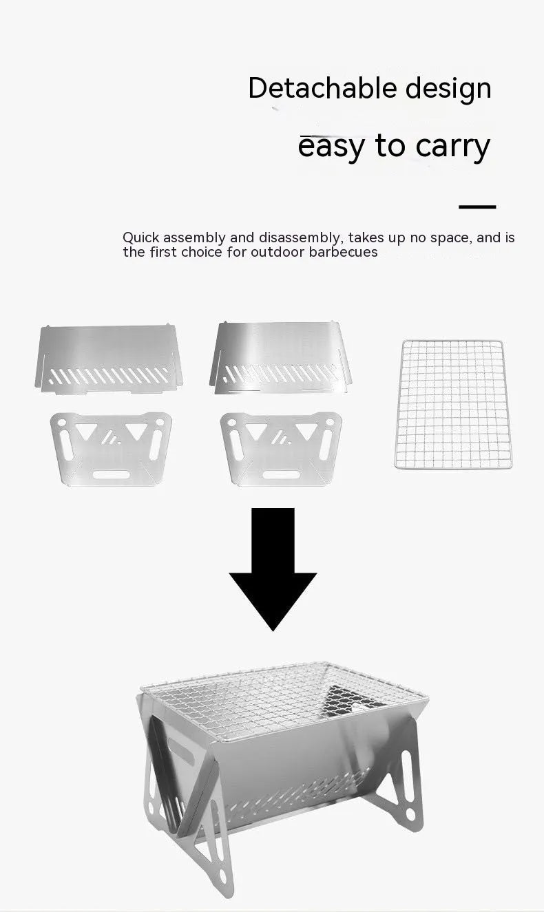 Stainless steel folding barbecue oven with storage bag for outdoor cooking