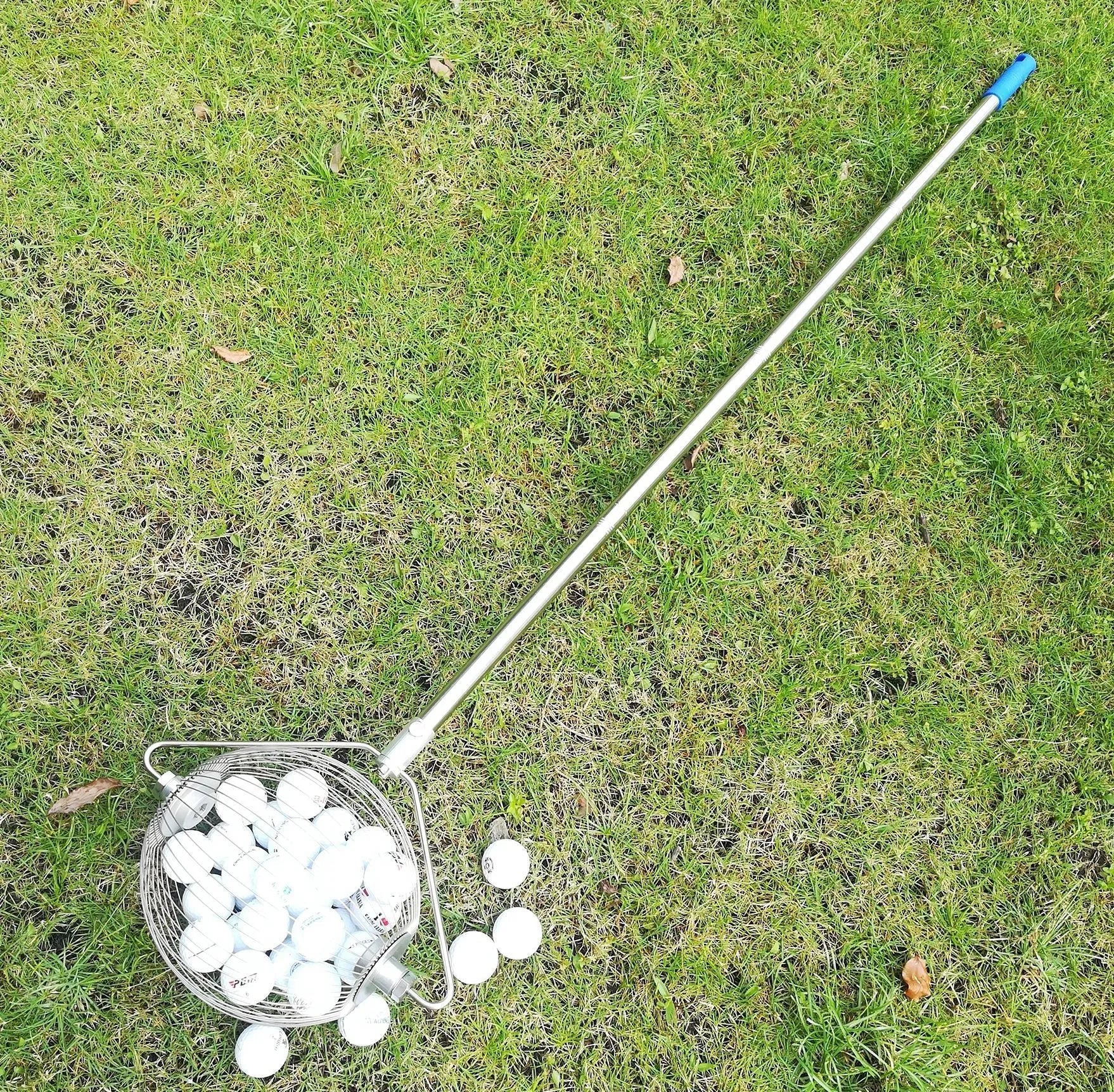 304 stainless steel golf ball picker with metallic finish for collecting practice balls