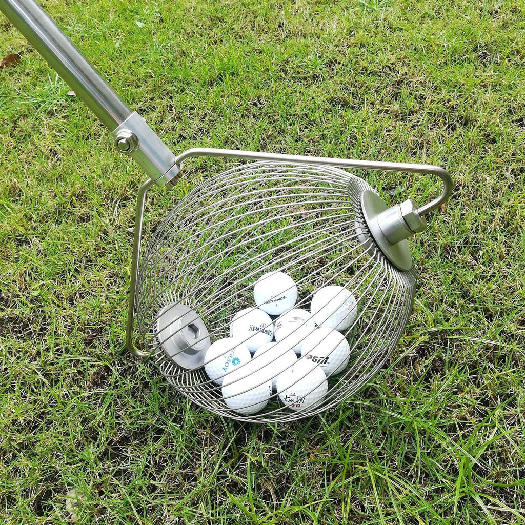 304 stainless steel golf ball picker with metallic finish for collecting practice balls