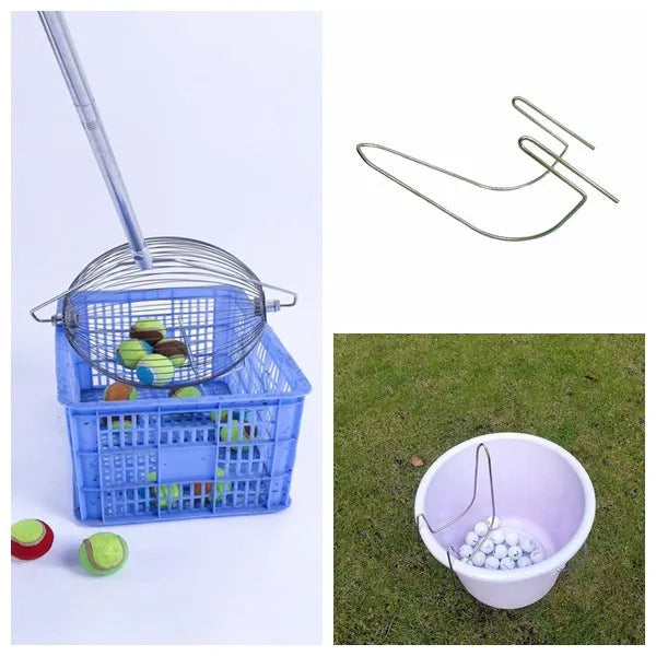 304 stainless steel golf ball picker with metallic finish for collecting practice balls