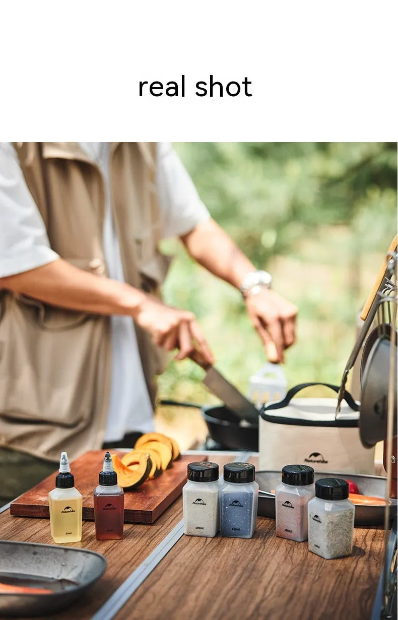 Naturehike six-piece PP plastic seasoning bottle set with modern simple styling