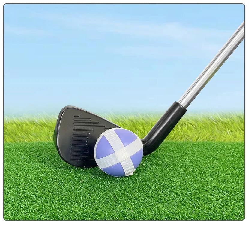 Silver metal golf club set showing adult and children's size options for outdoor practice